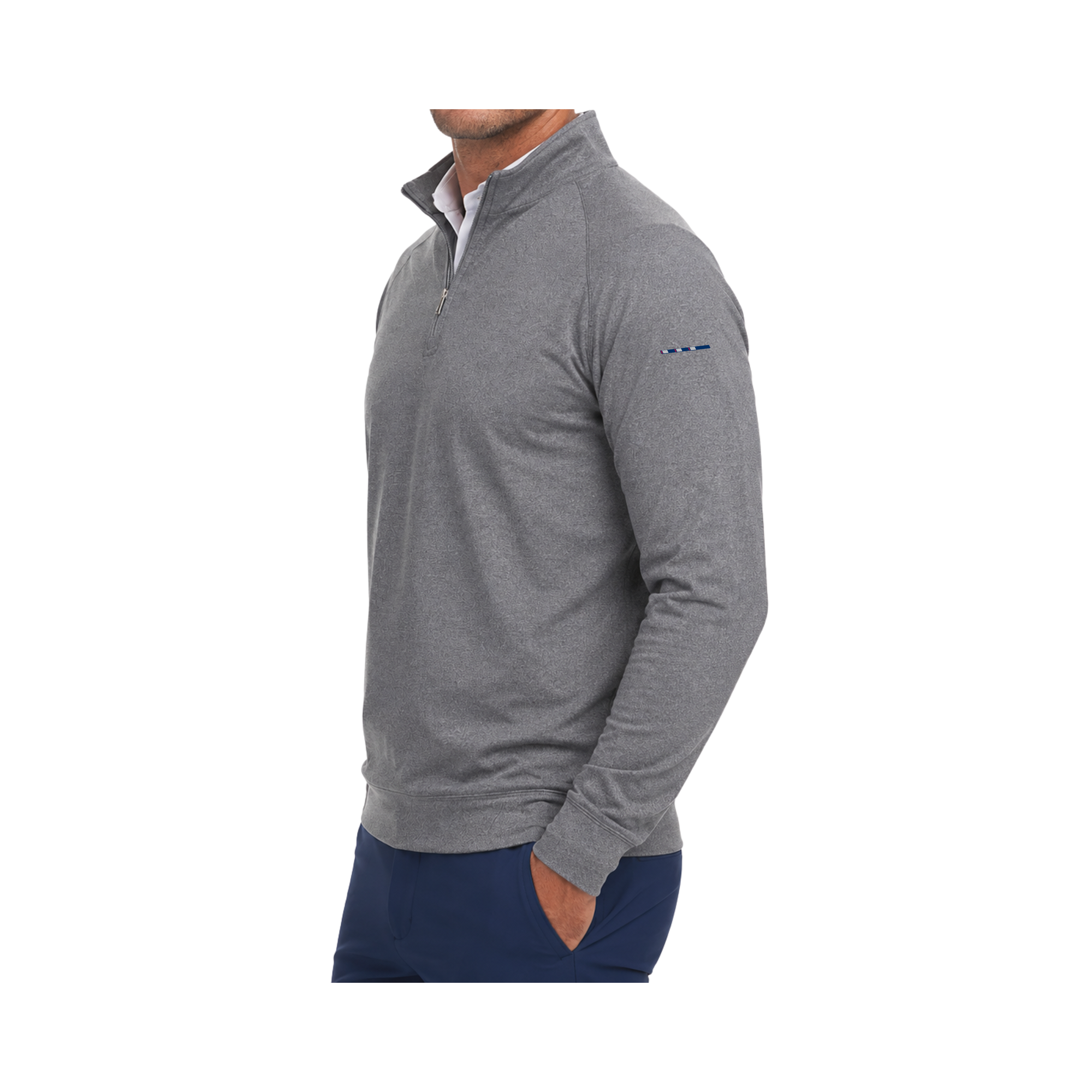East India Club Holderness &amp; Bourne Westland Quarter Zip - Ribbon Left Sleeve