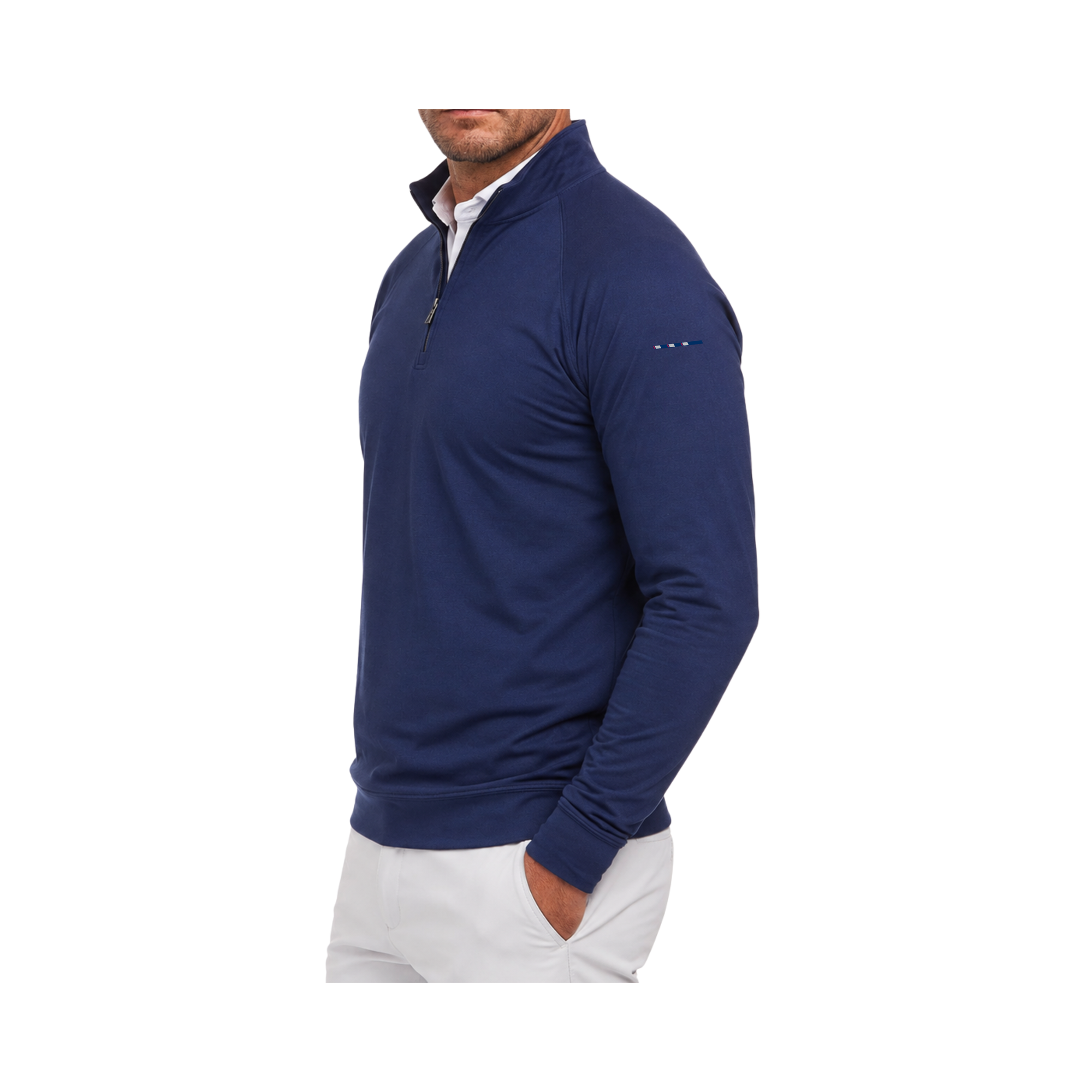 East India Club Holderness &amp; Bourne Westland Quarter Zip - Ribbon Left Sleeve