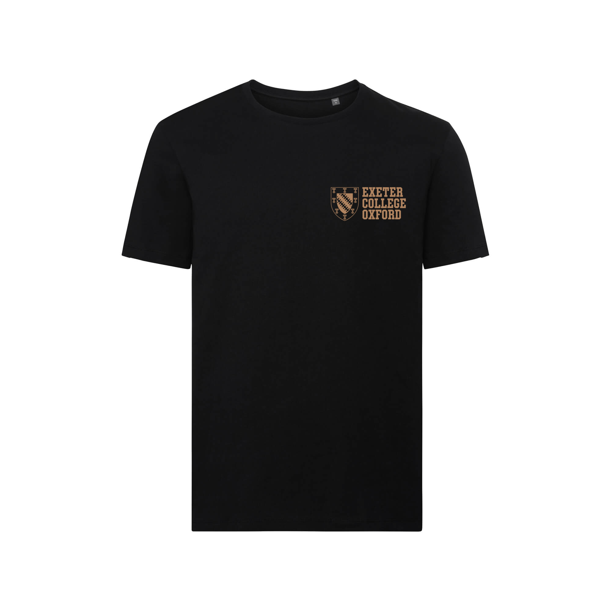 Exeter College Men&#39;s Cotton Black Crest T-Shirt